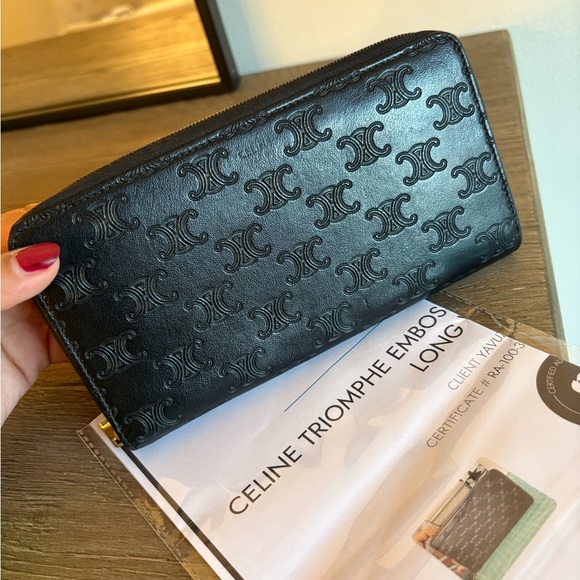 Celine Handbags - Celine Midnight Blue Embossed Wallet FINAL PRICE